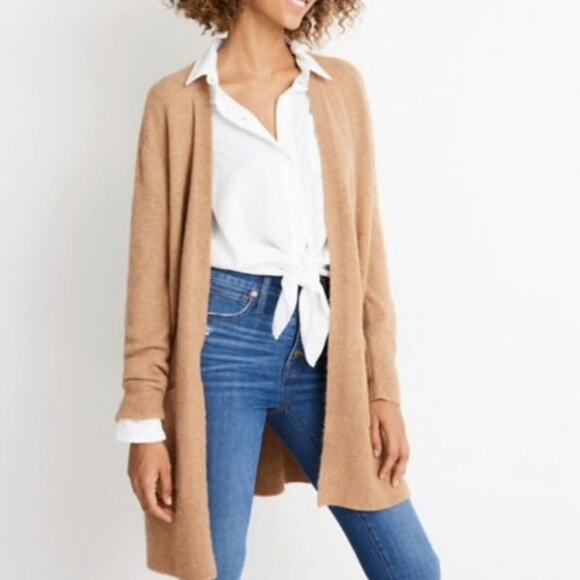 MADEWELL Cozy Walker Merino Wool Alpaca Blend Heather Timber Camel Tan {NN42} - Picture 1 of 6